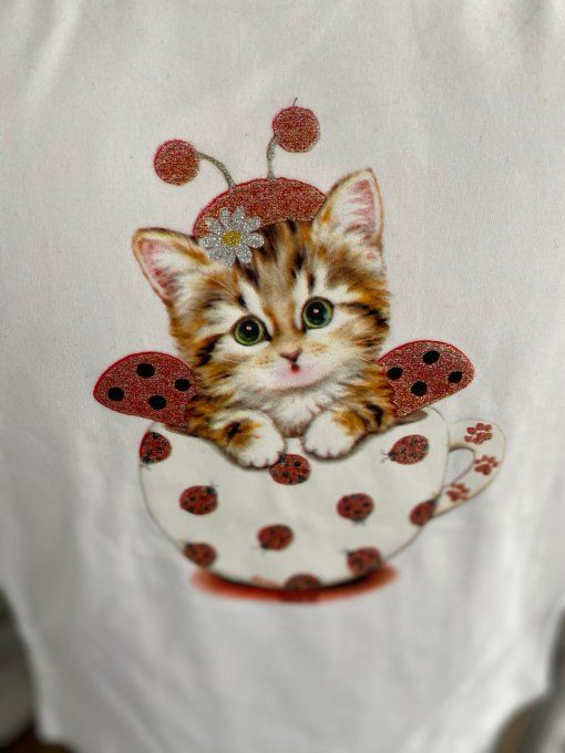 T-Shirt chat coccinelle